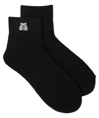 WEGO アニマルプリントショートソックス ブラック