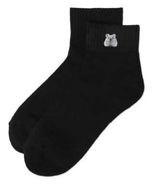 WEGO アニマルプリントショートソックス ブラック