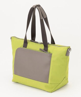 Y'SACCS ナイロン×リサイクルレザー　コンビマルチトート ライトグリーン