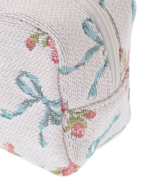 Maison de FLEUR ローズリボン柄ゴブランポーチ Off White