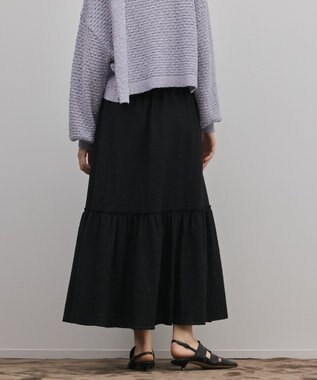 GRACE CONTINENTAL ティアードエンブロイダリースカート ブラック