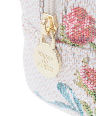 Maison de FLEUR ローズリボン柄ゴブランポーチ Off White