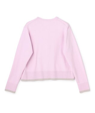 UNFILO マイビューティニット バイカラー カーディガン ライラック×グレージュ