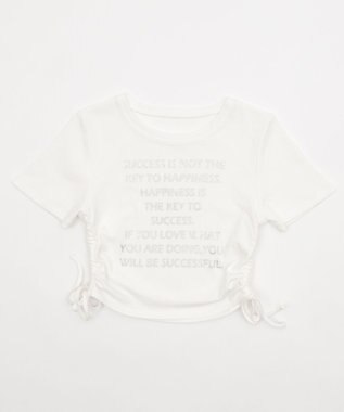 WEGO グラフィックサイドドロストリブちびT ホワイト