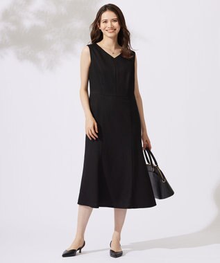 自由区 【カタログ掲載・洗える】レースブラウスコンビ ワンピース ブラック