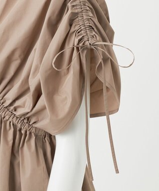 23区 S 【R(アール)】シルクタフタ ギャザーブラウス モカ系