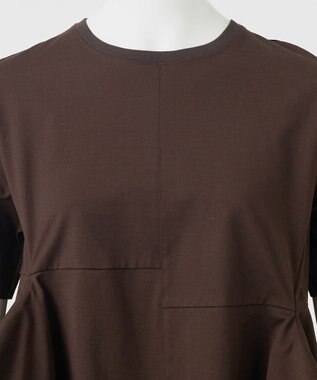 23区 L 【R(アール)】プレミアムコットンジャージー フォルムデザイン カットソー ダークブラウン系