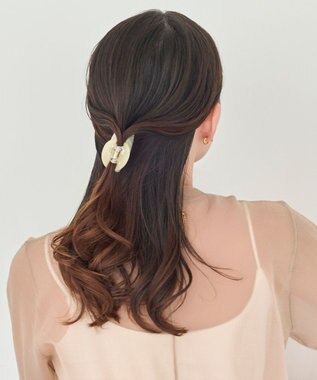 Phoebe マーブルハートバンスクリップ　ホワイト ホワイト