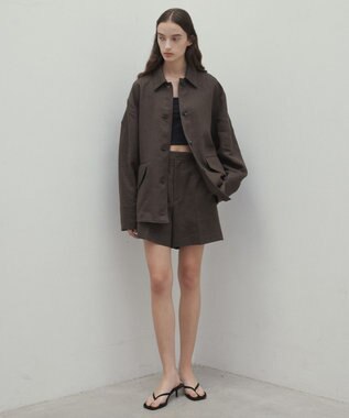 BEIGE， 【CLASSY. 4月号掲載】CRINUM / リネンショートパンツ Dark Brown