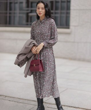 組曲 L プティフラワープリント ワンピース グレー系5