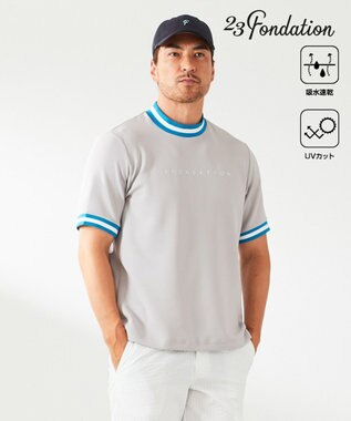 23区GOLF 【23Fondation】【吸水速乾/UVケア】ライトダンボール モックネック