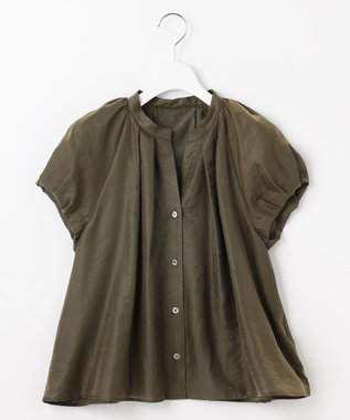 23区 【SLOW/一部店舗限定】ブライトヴィンテージクロス タック ブラウス カーキ系