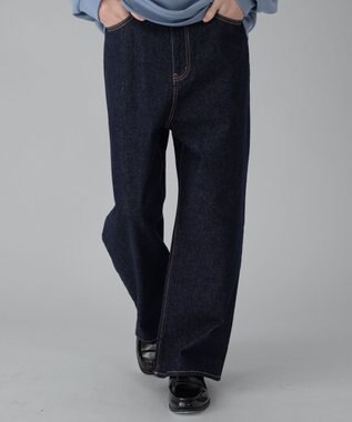 WEGO 【ユニセックス着用ITEM/SMLサイズ展開/ウエスト調整可】バギーデニムパンツ デニムインディゴ