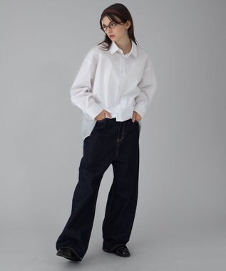 WEGO 【ユニセックス着用ITEM/SMLサイズ展開/ウエスト調整可】バギーデニムパンツ デニムインディゴ