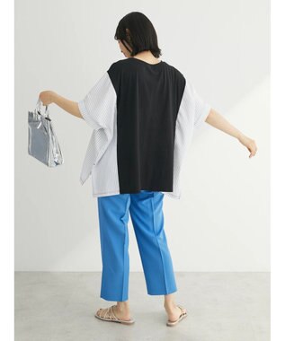 Green Parks 異素材脇切り替えドッキングプルオーバー Black