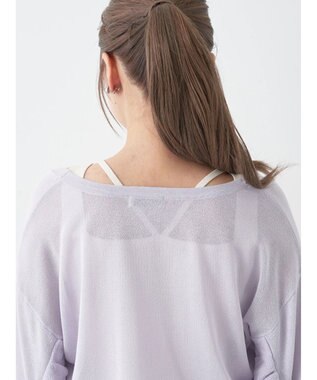 earth music&ecology 袖フリルシアーカーディガン Purple