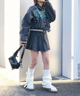 WEGO デニムラッププリーツスカート ブラックその他