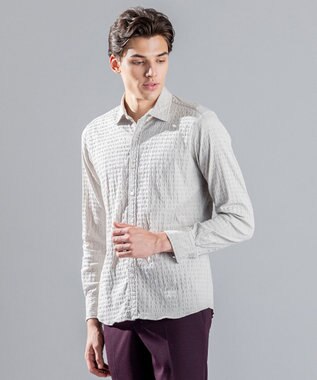 JOSEPH HOMME トリックジャガード　レギュラーカラーシャツ アイボリー系