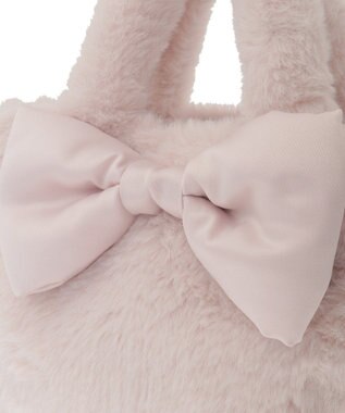 Maison de FLEUR サテンリボンファー2Wayスクエアトートバッグ Pink