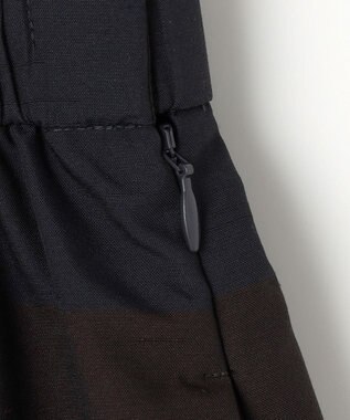 自由区 L 【カタログ掲載・洗える】スラブシャンタン スカート ネイビー×ブラウン