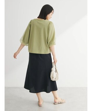 Green Parks オーガンジードッキングプルオーバー Light Green