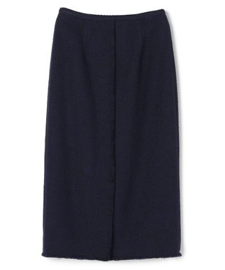 BEIGE， MULLIN / ウールツイードフロントベントスカート Midnight