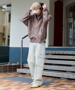 WEGO 【ユニセックス着用ITEM/MLサイズ展開】バルーンBIGダブルZIPパーカー ブラウン