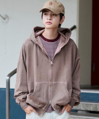 WEGO 【ユニセックス着用ITEM/MLサイズ展開】バルーンBIGダブルZIPパーカー ブラウン