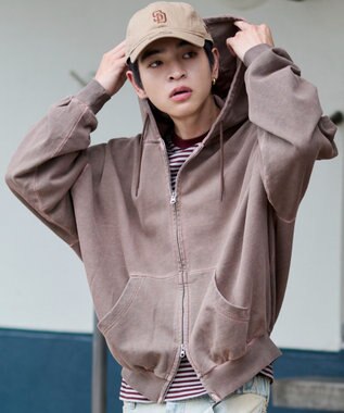 WEGO 【ユニセックス着用ITEM/MLサイズ展開】バルーンBIGダブルZIPパーカー ブラウン