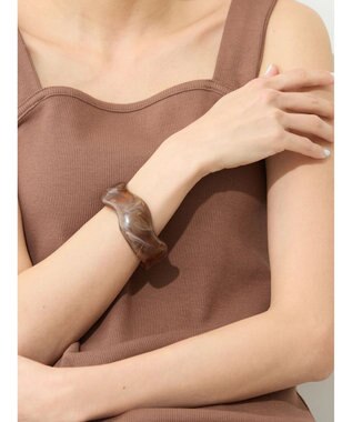 AMERICAN HOLIC ボリュームＣ型マーブルバングル Brown