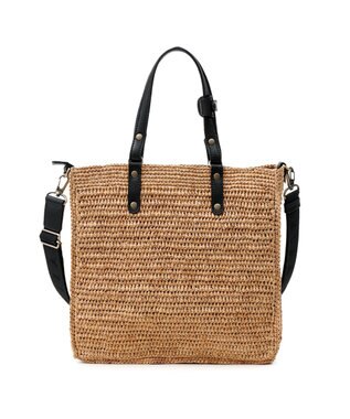 IBIZA ラフィア　2WAYバッグ 濃茶