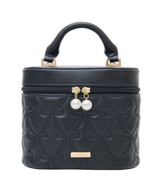 Maison de FLEUR リボンキルティングキューブショルダーバッグ Black