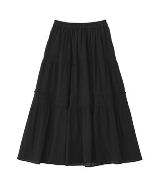 earth music&ecology ティアードギャザースカート Black