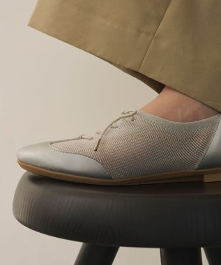 steppi シースルーダービー シューズ シルバーラメ