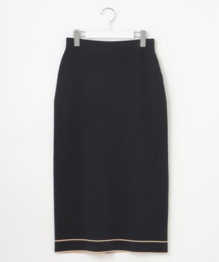 自由区 S レーヨンストレッチIライン スカート ネイビー