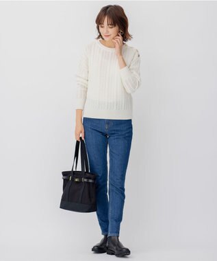 23区 チャーム付き キャンバス トートバッグ ブラック系