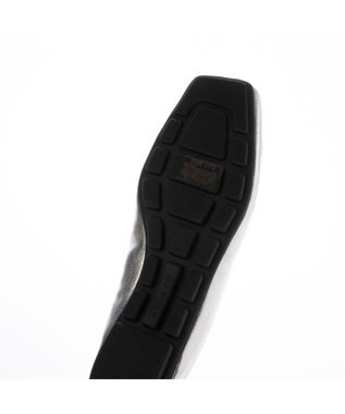 MODE ET JACOMO <carino>スクエアトゥ切り替えデザインフラットパンプス シルバー