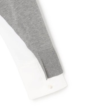 23区 L 【洗える】シャツ コンビネーション ニット グレー系