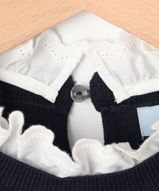 組曲 【WEB限定】レースフリルスタンド ニット ネイビー系