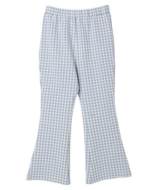 earth music&ecology チェックフレアイージーパンツ Sax