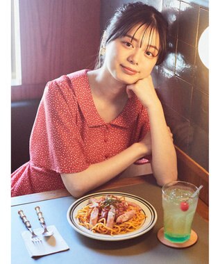 earth music&ecology ちょっとレトロなワンピース Red