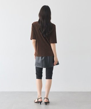 earth music&ecology フロッキーチュールカーディガン Brown