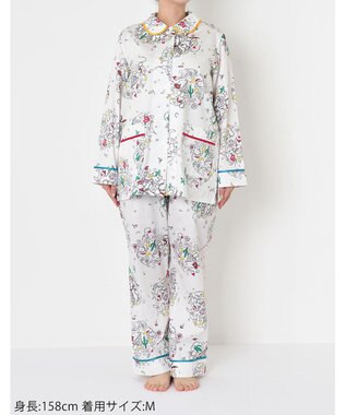 tsumori chisato SLEEP パジャマ　長袖　長ズボン　綿100%　綿サテン素材　/ワコール　UDX545 アイボリー