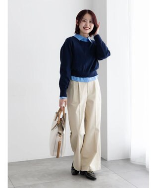 Te chichi 2タックチノパンツ【AOYAMA FASHION ASSOCIATION × Te chichi】 ベージュ