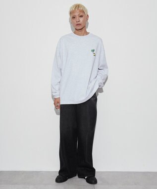 WEGO 【ユニセックス着用ITEM】別注ベンデイビスプランプロゴT（LS） ライトグレー