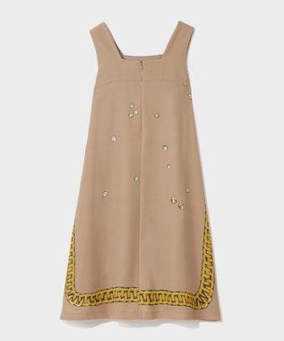 GRACE CONTINENTAL ジュエリーモチーフドレス ベージュ