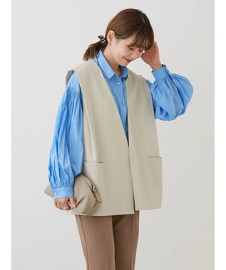 AMERICAN HOLIC 丈違いニュアンスベスト Light Beige