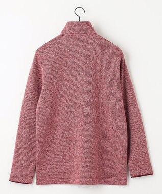 JOSEPH ABBOUD 【WEB/一部店舗限定】人気 杢糸ジャージ ハーフジップカットソー レッド系