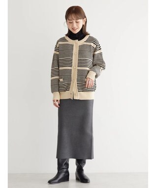 AMERICAN HOLIC エコカルットクルーネックカーディガン Border