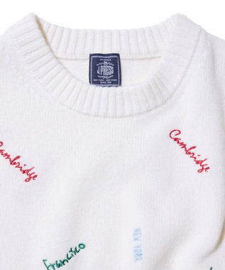 J.PRESS MEN 【J.PRESS ORIGINALS】EMBROYDERY CREW KNIT アイボリー系